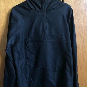 Black hooded quarter zip